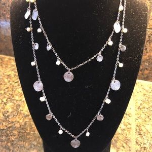 Silver and pearl necklace